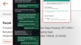 Dokumentasi bukti pesanan pemesan barang melalui jasa SPX Ekspres Pasean pamekasan