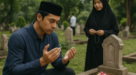 Ilustrasi : Tradisi ziarah kubur, yang selama ini identik dengan masyarakat tua, kini mulai diminati kembali oleh kalangan generasi muda.