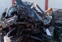 Caption: Screenshot video milik warga, kondisi mobil Innova Zenix usai kecelakaan maut di Tol Pasuruan-Probolinggo, Jawa Timur