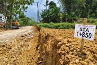 Caption: Proyek Peningkatan Struktur Jalan Batulenger-Tobai Timur Saat Pekerjaan Galian (Sumber Foto: Pilar Pos)