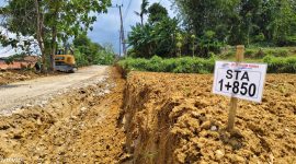 Caption: Proyek Peningkatan Struktur Jalan Batulenger-Tobai Timur Saat Pekerjaan Galian (Sumber Foto: Pilar Pos)