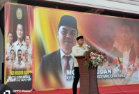 Caption: Moch Wijdan, Kades Ketapang Daya, Saat Sambutan Usai Dilantik Menjadi Ketua PKDI se-Madura Raya di Kediamannya di Desa Ketapang Daya (Sumber Foto: Agus Junaidi/Pilar Pos)