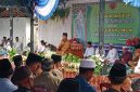 Bupati Pamekasan Drs. KH. Kholilurrahman, M.Si saat memberikan sambutan, di Ponpes Al-Muakkad Waru Pamekasan, Senin, 10/02/2026.