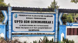 Caption: Sekolah SDN Gunongsekar 1 Sampang di Jalan Wijaya Kusuma (Sumber Foto: Agus Junaidi/Pilar Pos)
