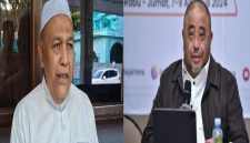 Caption: KH Mahrus Abdul Malik, Pengasuh Ponpes Al-Ihsan Jrangoan Sampang, dan Habib Aboe Bakar Alhabsyi, Anggota DPR RI Partai PKS (Sumber Foto: Agus Junaidi/Pilar Pos)