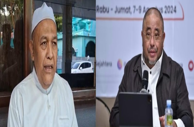 Caption: KH Mahrus Abdul Malik, Pengasuh Ponpes Al-Ihsan Jrangoan Sampang, dan Habib Aboe Bakar Alhabsyi, Anggota DPR RI Partai PKS (Sumber Foto: Agus Junaidi/Pilar Pos)