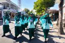 Caption: Peserta Nomor Undi 085 Kelas VII SMPN 1 Sampang yang meraih gelar juara III regu putri (Sumber Foto: Agus Junaidi/Pilar Pos)
