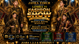 Caption: Pamflet Lomba Fashion Show Pemdes Jatra Timur Tahun 2026 (Sumber Foto: Agus Junaidi/Pilar Pos)