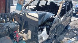 Caption: Mobil Xenia Yang Terbakar Usai Isi Pertalite dan Tangki Modifikasi (Sumber Foto: dok/Pilar Pos)