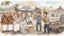Foto animasi dihasilkan dari AI. Onum catering jamaah haji asal jember diduga tipu jamaahnya.