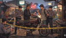 Foto ilustrasi dihasilkan AI, penangkapan transaksi jual beli motor yang diduga tanpa surat-surat.