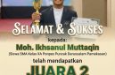 Moh. Ikhsanul Muttaqin, delegasi dari Pondok Pesantren (Ponpes) Puncak Darussalam Pamekasan, sukses menyabet gelar juara dua dalam kompetisi Lomba Pidato Bahasa Arab Internasional. Ajang bergengsi ini berlangsung di kampus UIN Syarif Hidayatullah Jakarta pada Rabu (28/10/2026)